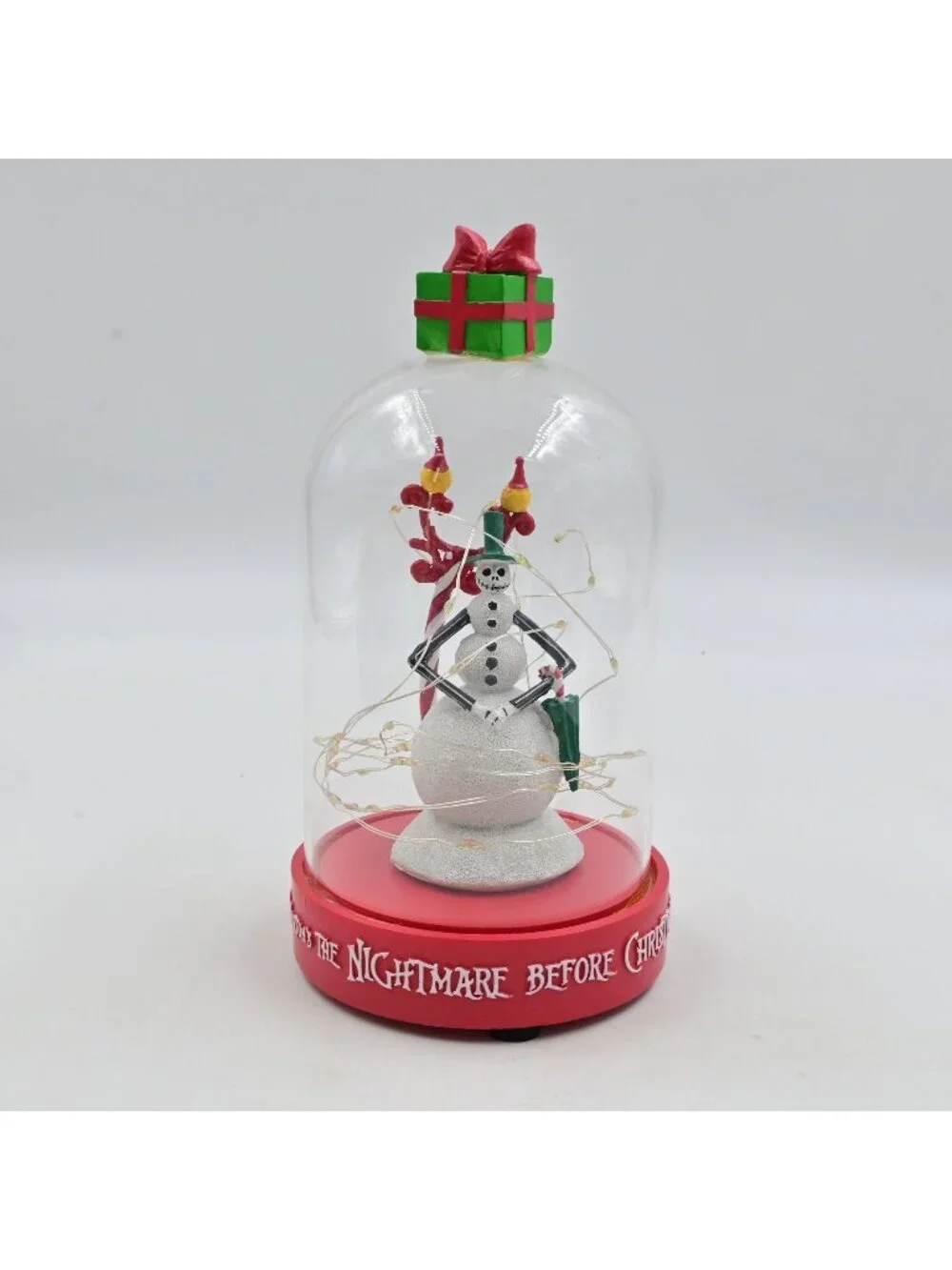 Disney Nightmare Before Christmas Jack Snowman Light Up Cloche Dome